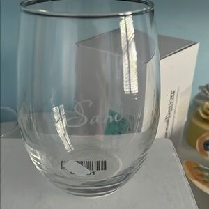NWT stemless personalized glass SAM